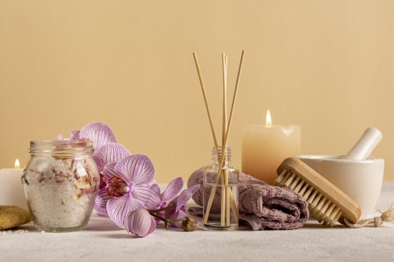 arranjo com itens para relaxamento